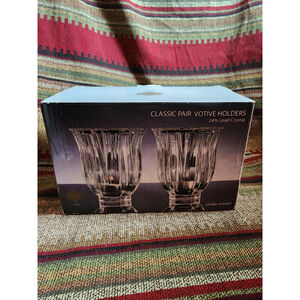 Shannon Crystal By Godinger Pair‎ Of Voltive Tealight Candle Holders